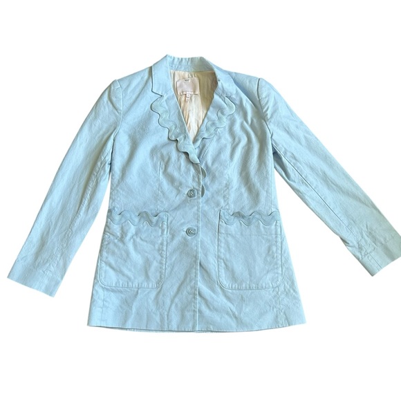 Rebecca Taylor NYC Blue Slub Blazer - Picture 2 of 11
